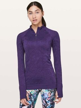 Lululemon Rest Less 1/2 Zip top Dark Court Purple athletic long sleeve women's